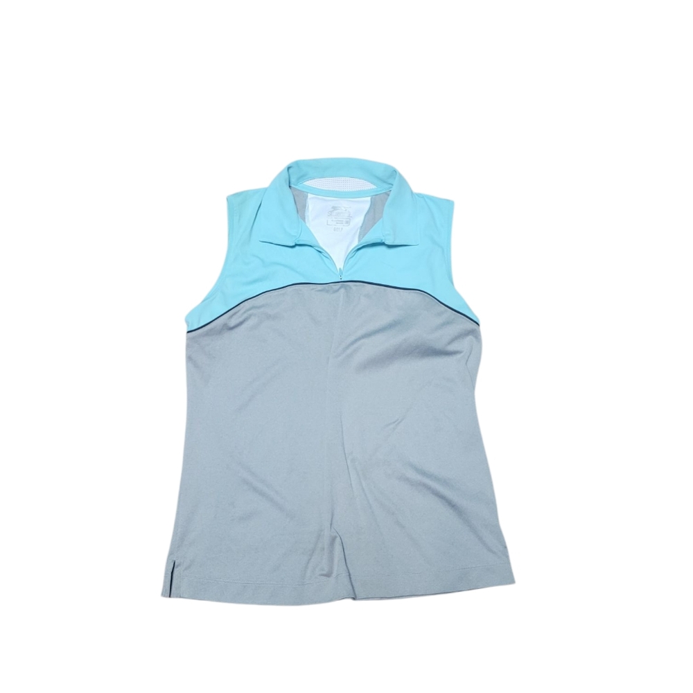 Slazenger Light Blue and Gray Sleeveless Polo Tank